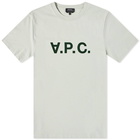 A.P.C. Men's Vpc Logo T-Shirt in Pale Green/Black