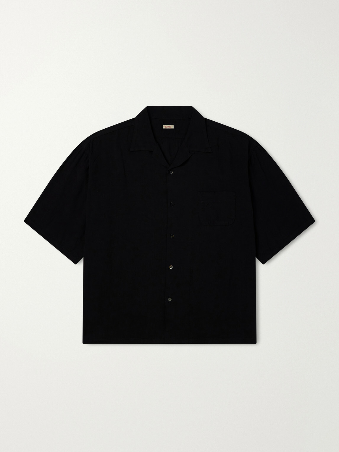 KAPITAL - Big Lyocell and Linen-Blend Shirt - Black