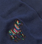 Paul Smith - Embroidered Cotton-Blend Socks - Blue