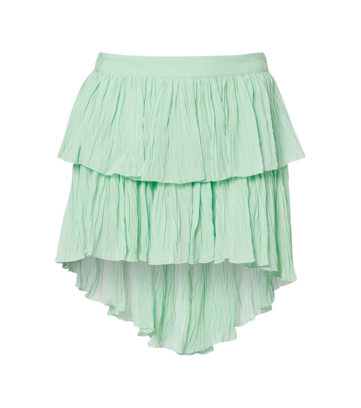 Photo: Blumarine Plissé tiered georgette miniskirt