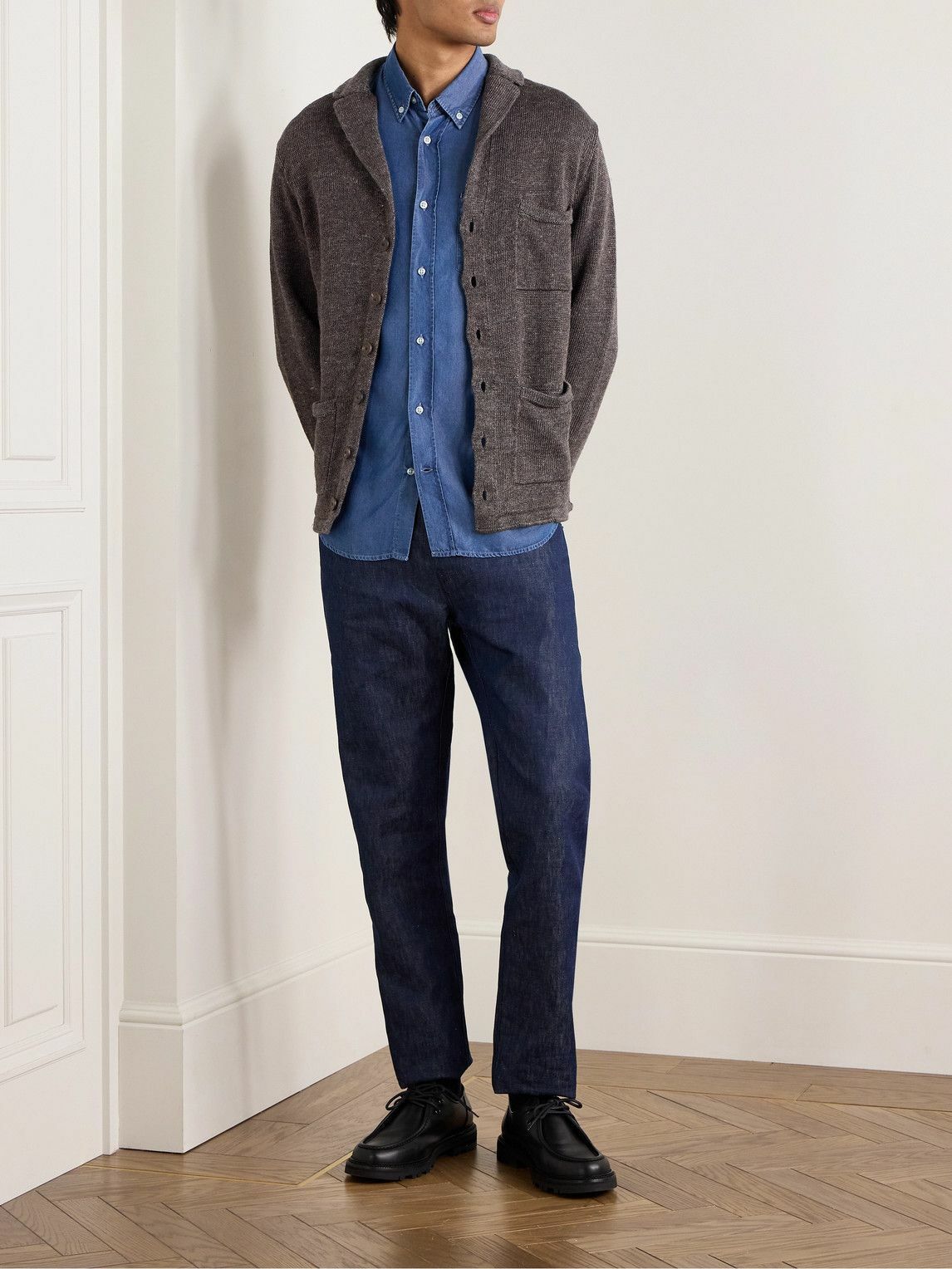 Inis Meáin - Pub Jacket Linen Cardigan - Gray