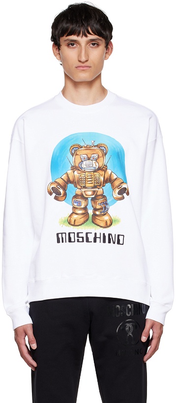 Photo: Moschino White Robot Bear Sweatshirt