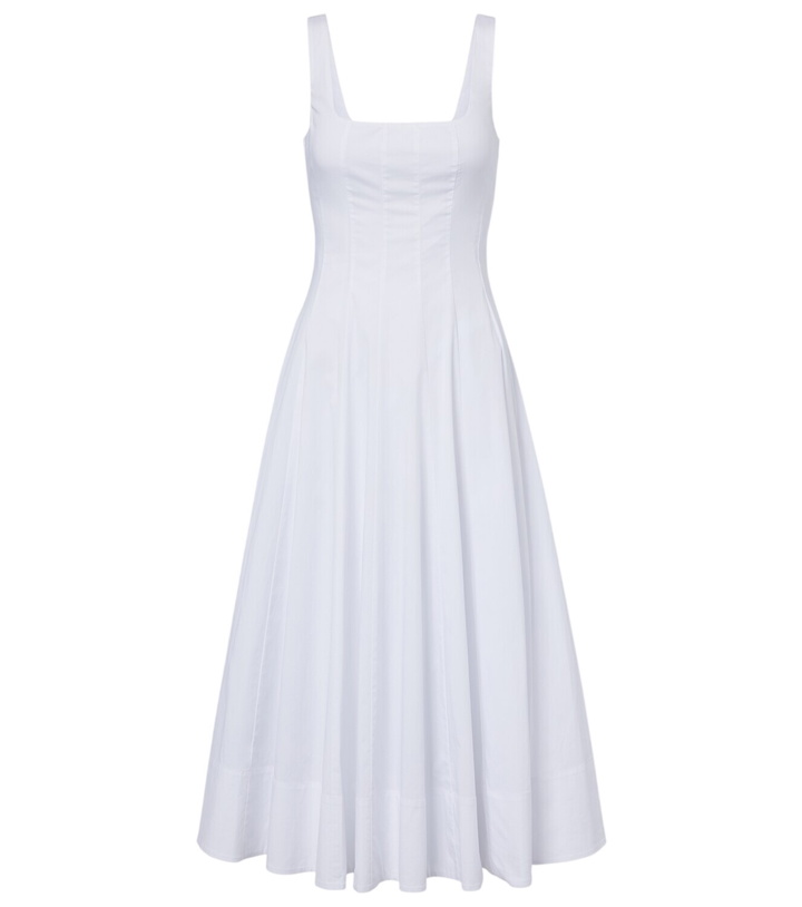 Photo: Staud Wells cotton poplin midi dress