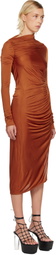 Rick Owens Lilies Orange Concordians Svita LS Midi Dress