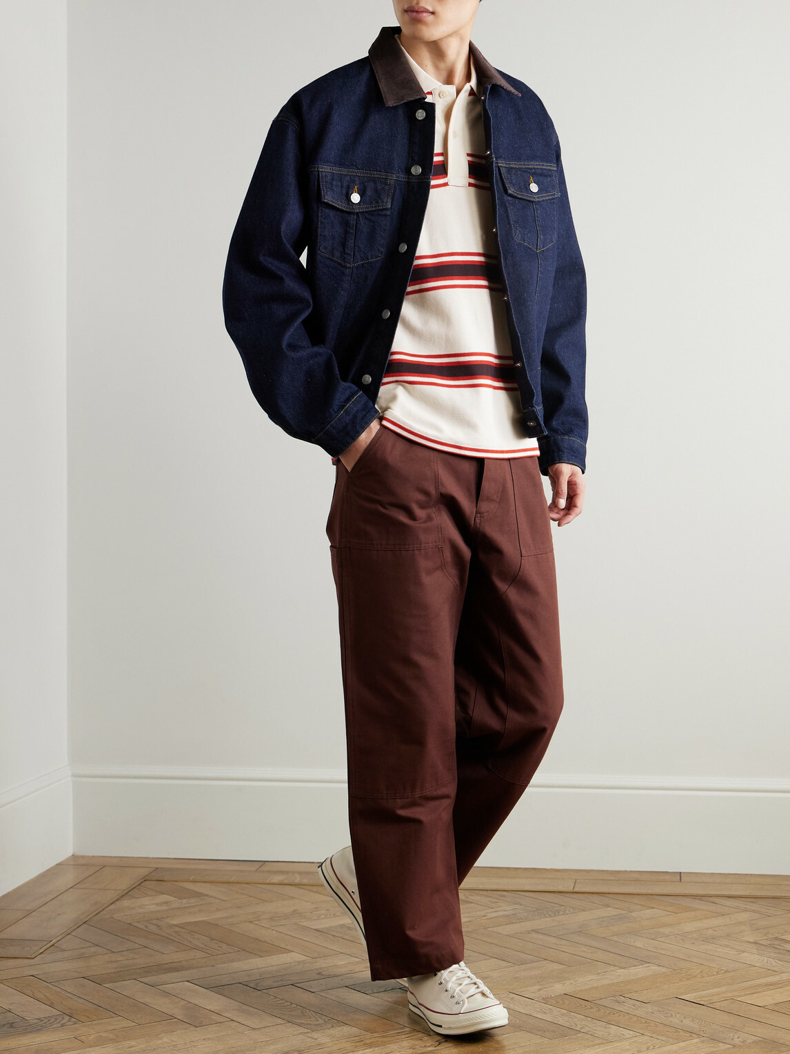 NN07 - Valentin 30047 Striped Organic Cotton-Piqué Polo Shirt - Red
