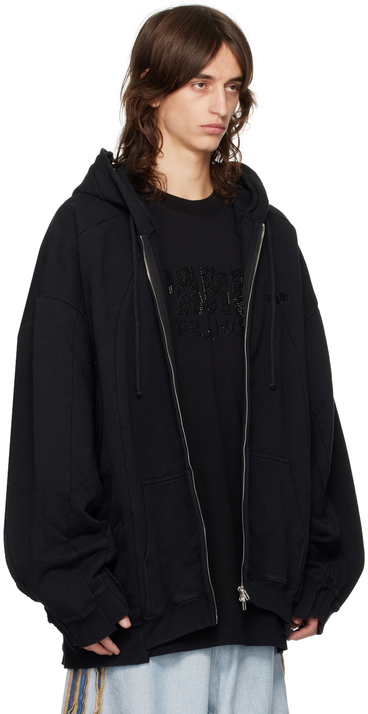 VETEMENTS Black Cut-Up Hoodie Vetements