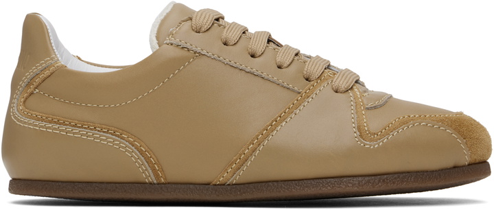 Photo: Moschino Taupe Tennis Sneakers