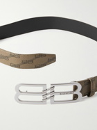 Balenciaga - 4cm Logo-Embellished Monogrammed Coated-Canvas Belt - Brown