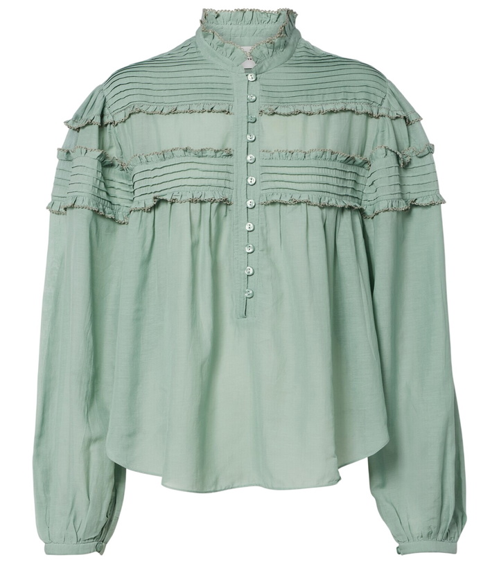 Photo: Marant Etoile Doana cotton-blend ruffled blouse