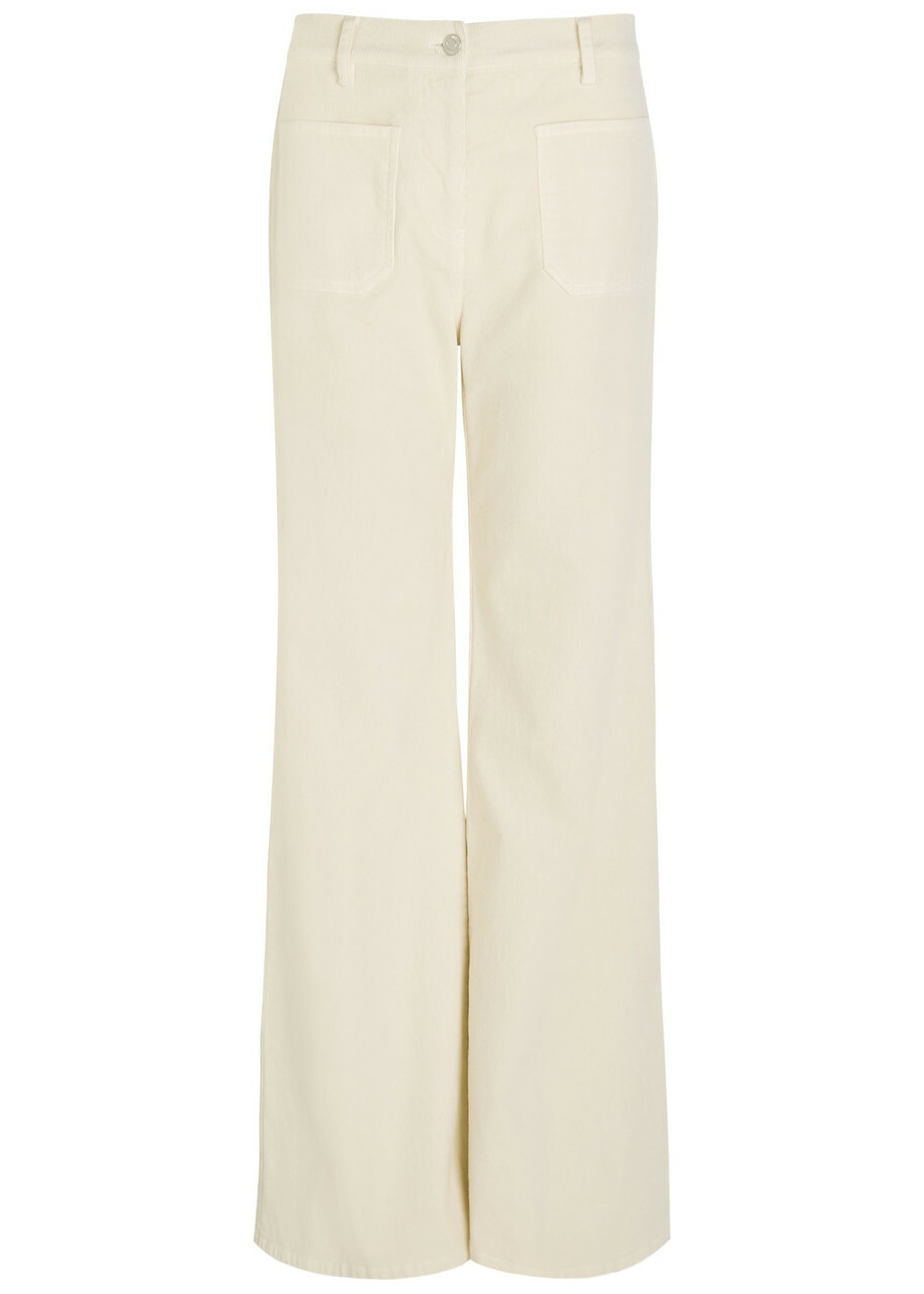 Nili Lotan Florence Flared-leg Corduroy Trousers Beige