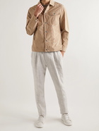 Brunello Cucinelli - Tapered Pleated Linen Trousers - Neutrals