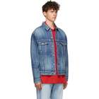 Balenciaga Blue Organic Denim Logo Jacket