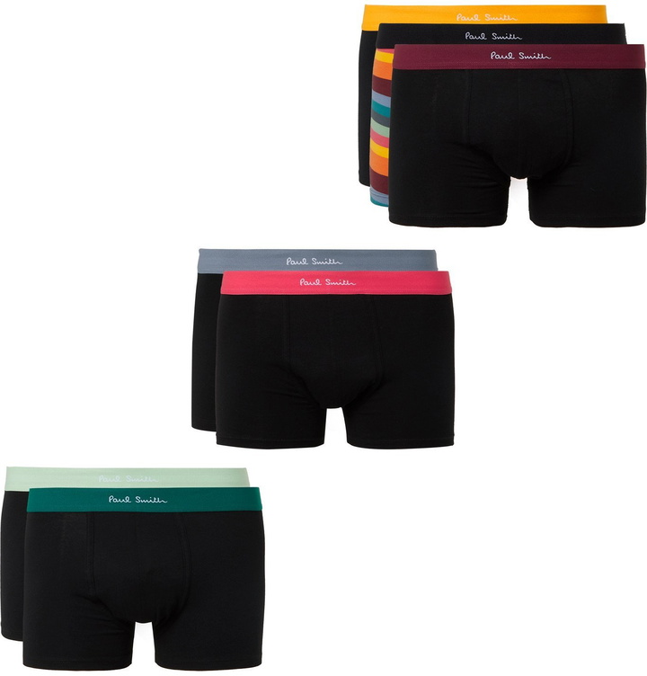 Photo: Paul Smith - Seven-Pack Stretch-Cotton Boxer Briefs - Black