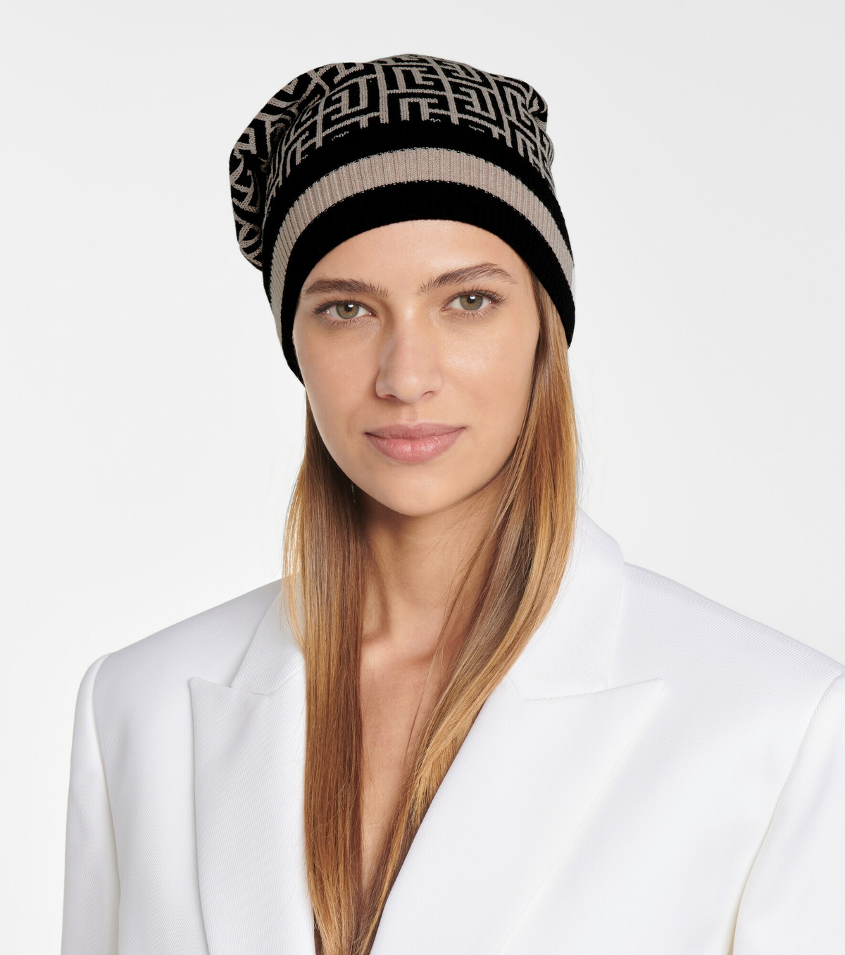 Balmain Monogram jacquard wool beanie Balmain