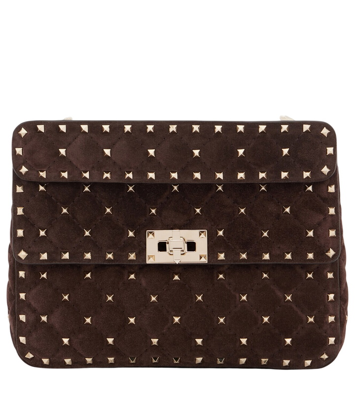 Photo: Valentino Garavani Rockstud Spike Medium suede top-handle bag