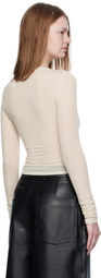 Paris Georgia Beige Elemental Sheer Long Sleeve T-shirt