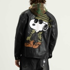 Butter Goods Men's x Peanuts Guard Dog PU Leather Jacket in Black