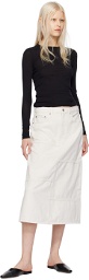 Re/Done Off-White Seamed Denim Maxi Skirt