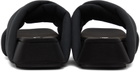 determ; Black Collagen Flat Sandals