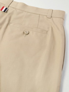 Thom Browne - Straight-Leg Cropped Striped Cotton-Twill Trousers - Neutrals