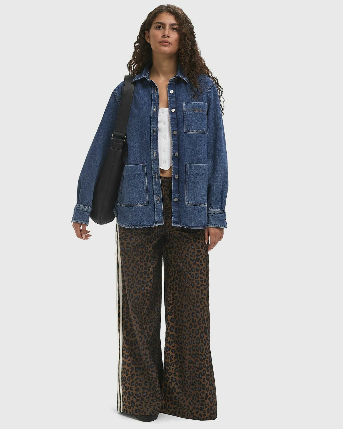 Lacoste Oversized Denim Overshirt Blue Womens Denim Jacket