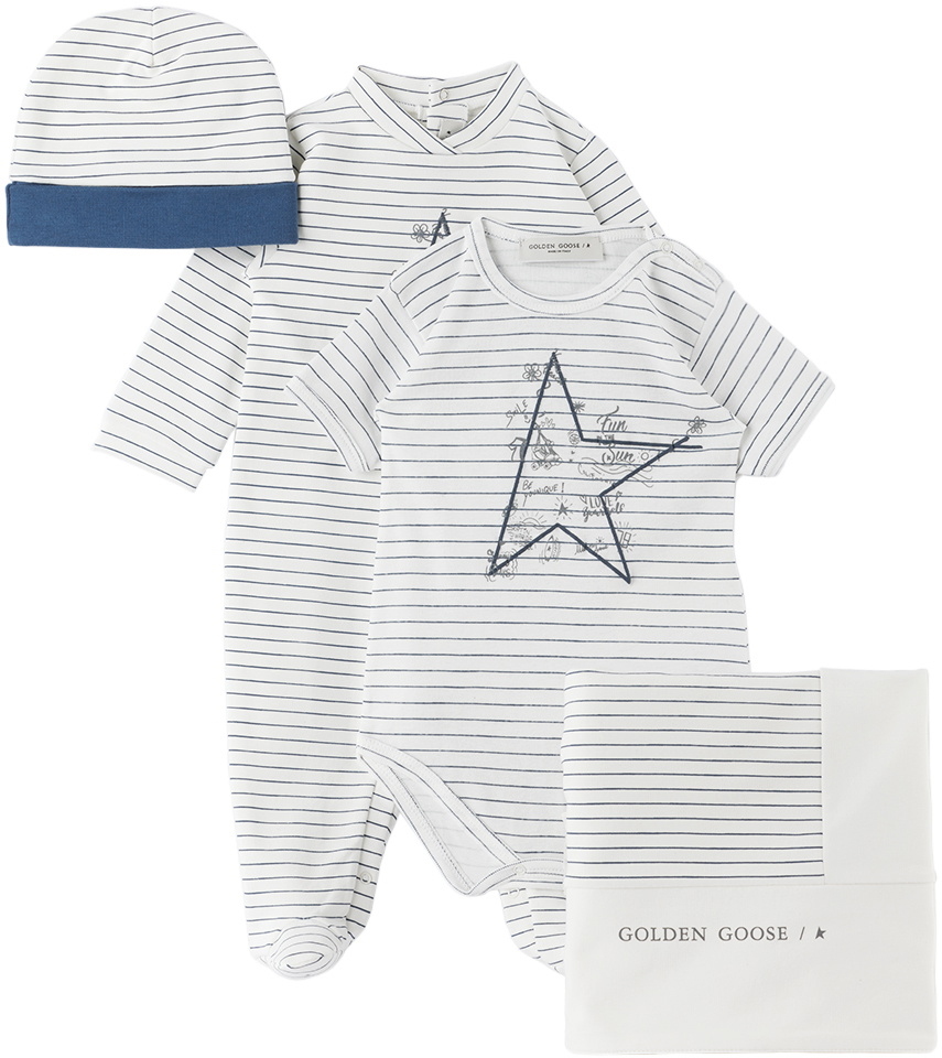 Golden Goose Baby White Printed FourPiece Set Golden Goose Deluxe Brand