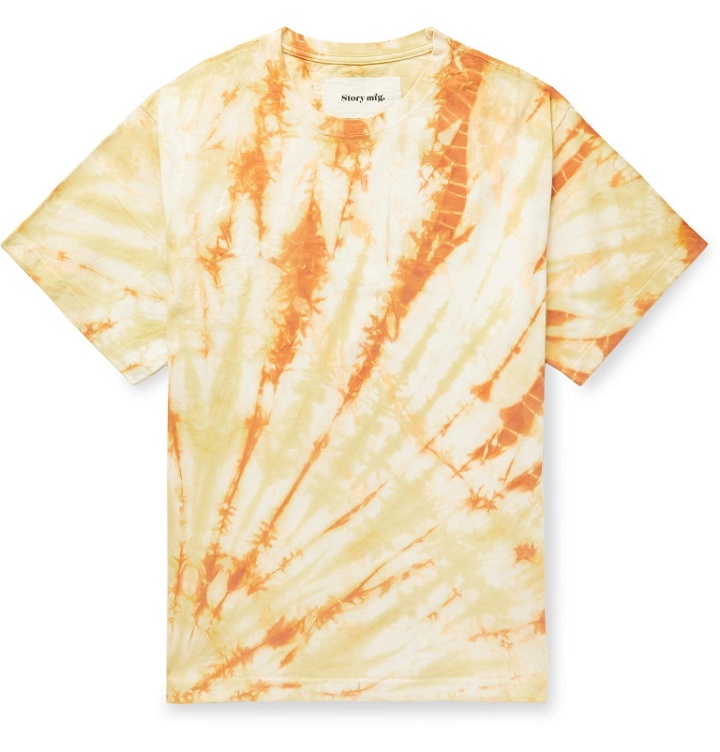 Photo: Story Mfg. - Grateful Tie-Dyed Organic Cotton-Jersey T-Shirt - Orange