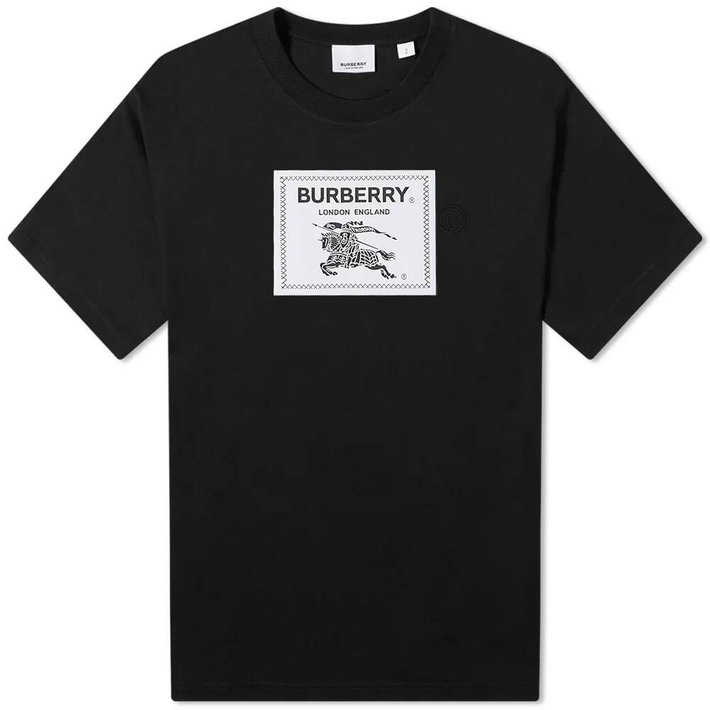 Burberry Men's Roundwood Label T-Shirt in Black Burberry