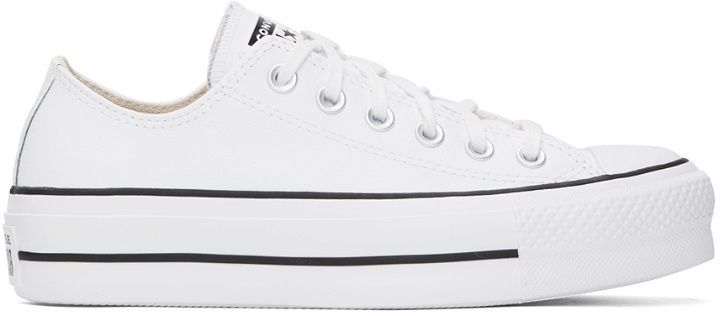 Photo: Converse White Chuck Taylor All Star Platform Leather Sneakers