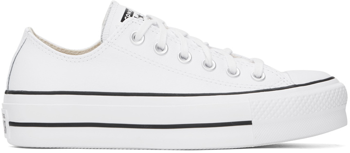 Photo: Converse White Chuck Taylor All Star Platform Leather Sneakers