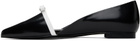 KIMHĒKIM Black & White Gabriel Pointy-Toe Leather Ballerina Flats