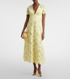 Elie Saab Floral silk-blend guipure midi dress