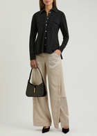 High Confidential Wide-leg Panelled Trousers Cream