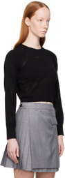 lesugiatelier Black Perforated Sport Top