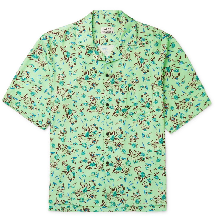 Photo: Acne Studios - Simon Camp-Collar Floral-Print Twill Shirt - Green