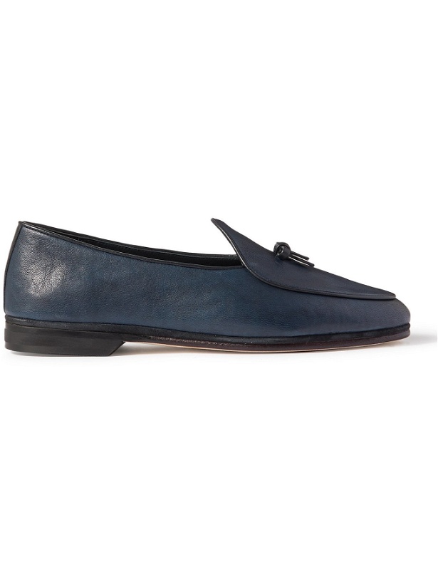 Photo: RUBINACCI - Marphy Leather Tasselled Loafers - Blue - EU 40