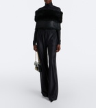 Gucci Off-shoulder shearling crop top