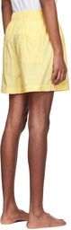 Tekla Yellow Organic Cotton Pyjama Shorts