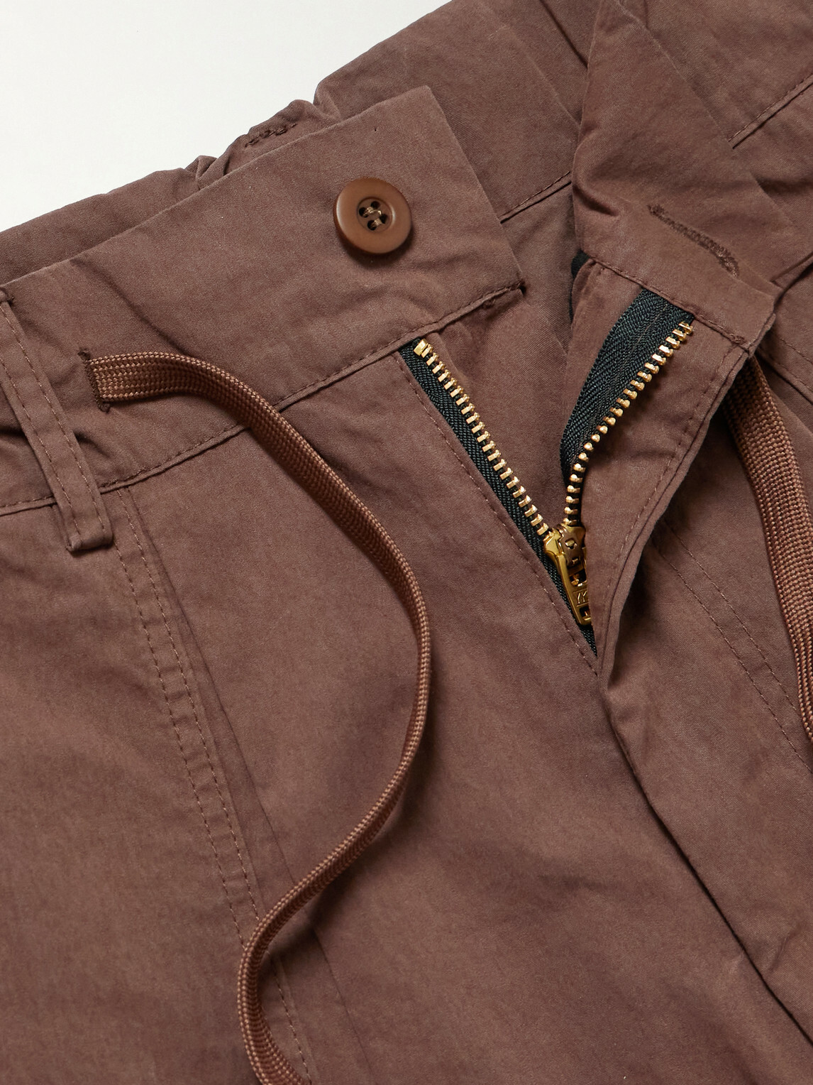 FrizmWORKS - Fold Fatigue Tapered Cotton-Blend Canvas Cargo Trousers - Brown