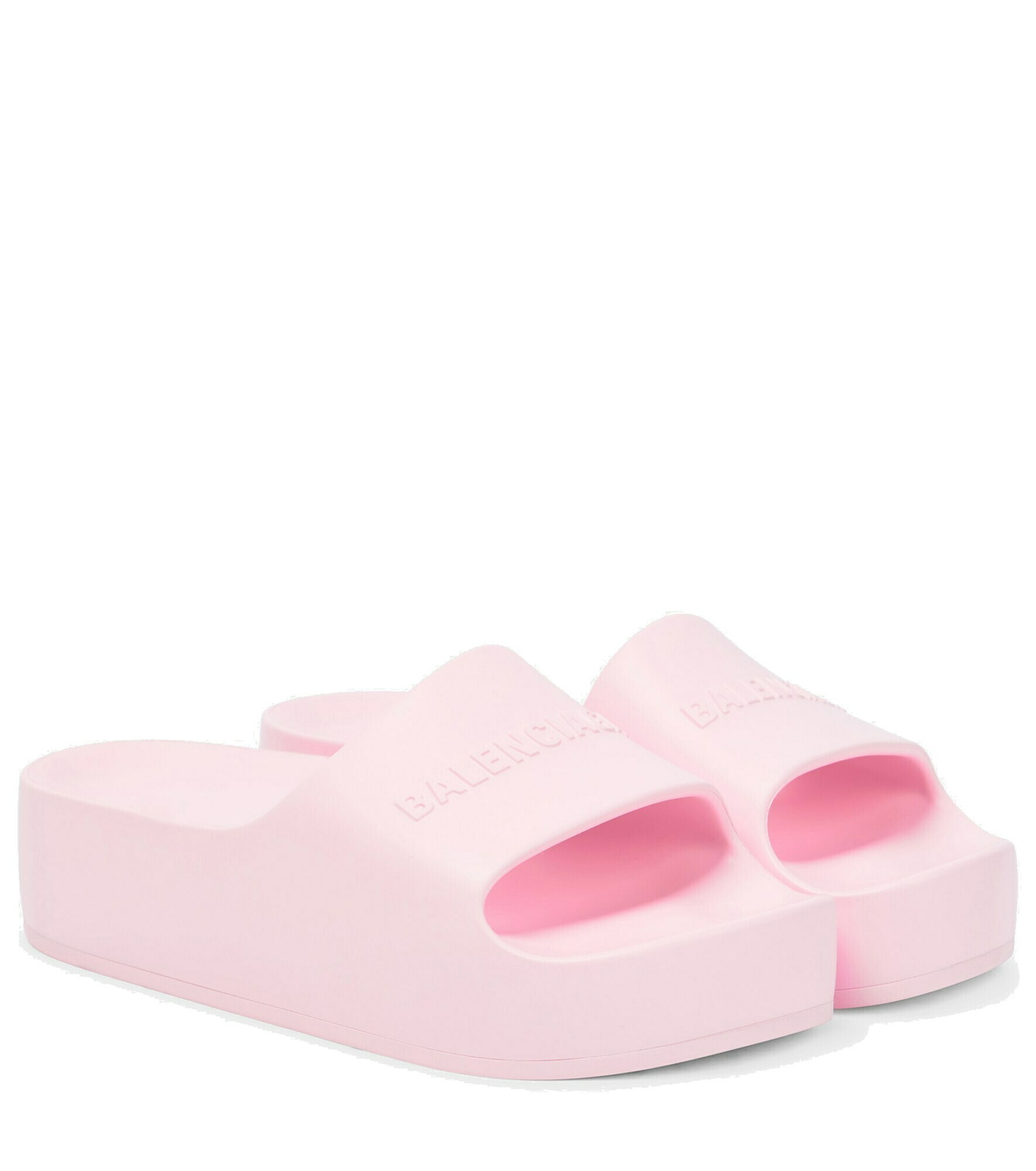 Balenciaga - Logo rubber platform slides Balenciaga