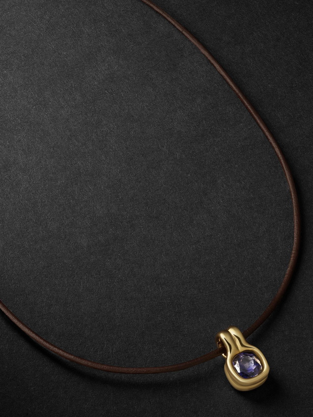 Photo: Fernando Jorge - Cushion 18-Karat Gold, Leather and Iolite Necklace