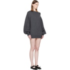 MM6 Maison Margiela Gray Off-shoulder Knit Minidress