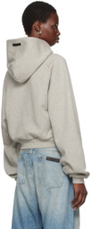 Fear of God ESSENTIALS Gray Cropped Hoodie