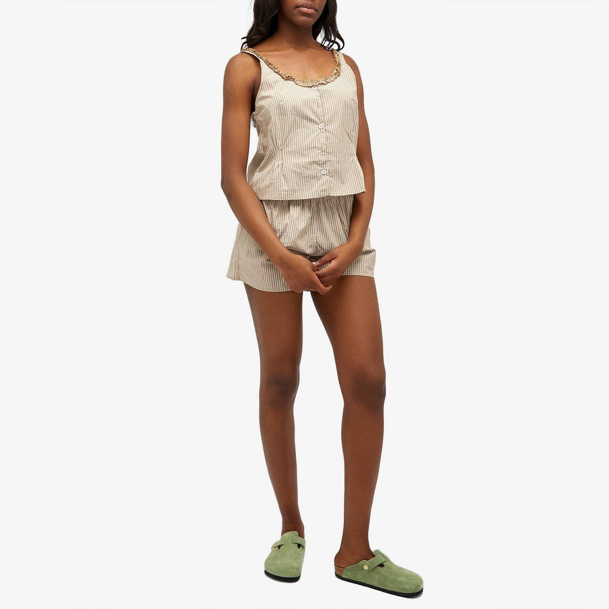 Deiji Studios Women's PJ Short Set in Desert Check
