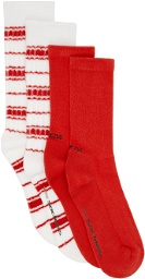 SOCKSSS Two-Pack Red & White Socks
