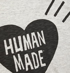 Human Made - Logo-Print Mélange Cotton-Jersey T-Shirt - Gray