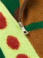 The Elder Statesman - Sealife Jacquard-Knit Cashmere Zip-Up Sweater - Brown