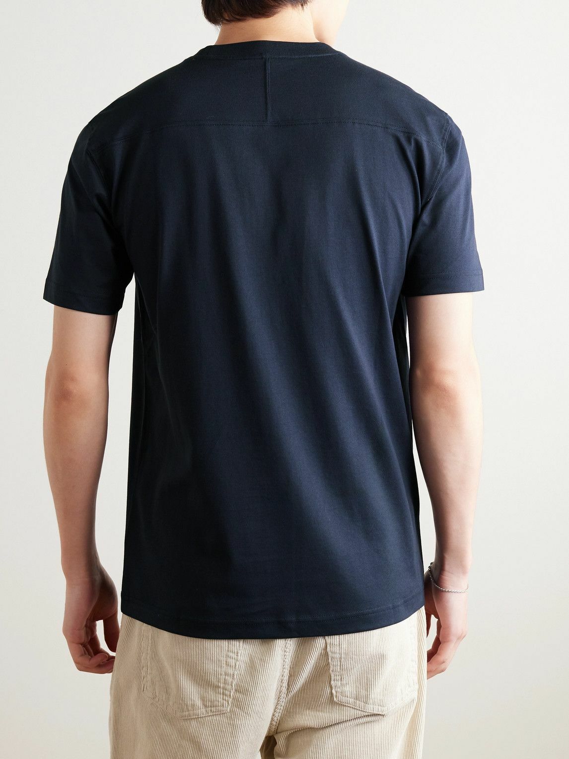Norse Projects Johannes Spaced Stripe T-Shirt in Steel Blue
