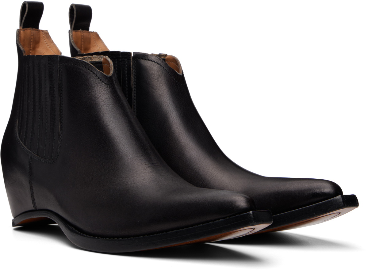 Maison Margiela Black Heel-Less Western Chelsea Boots