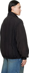 ssstein Black Cupro Fibril Vintage Zip Jacket
